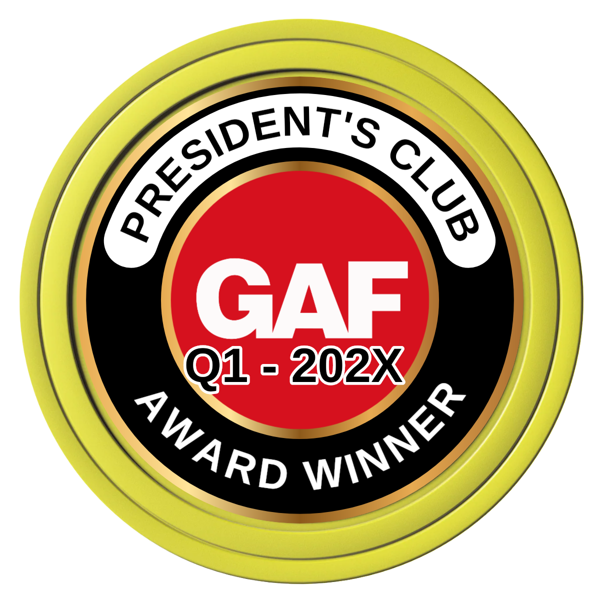 President's Club Composite Poker Chips - Yellow / Solid - Front