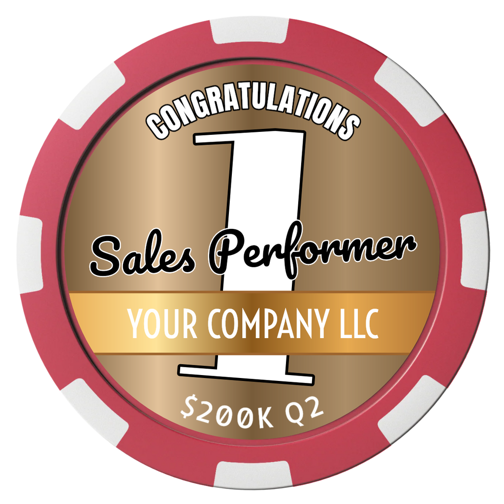 Top Sales Performer Composite Poker Chips - Black / 8 Spot - Front