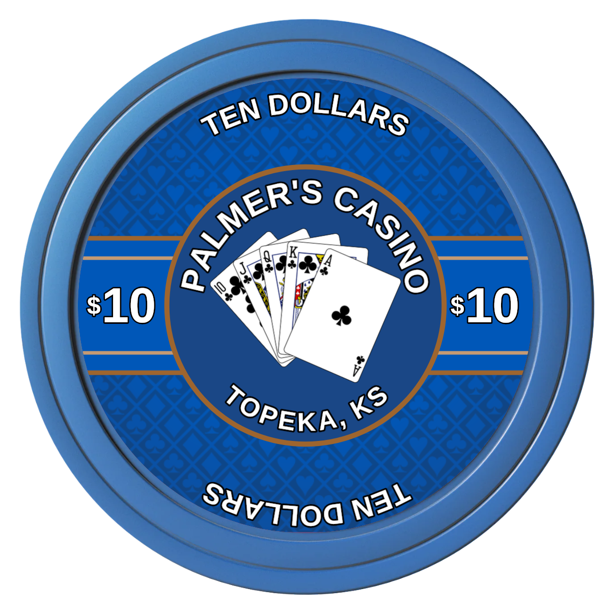 Palmer's Casino Composite Poker Chips - Blue / Solid - Front