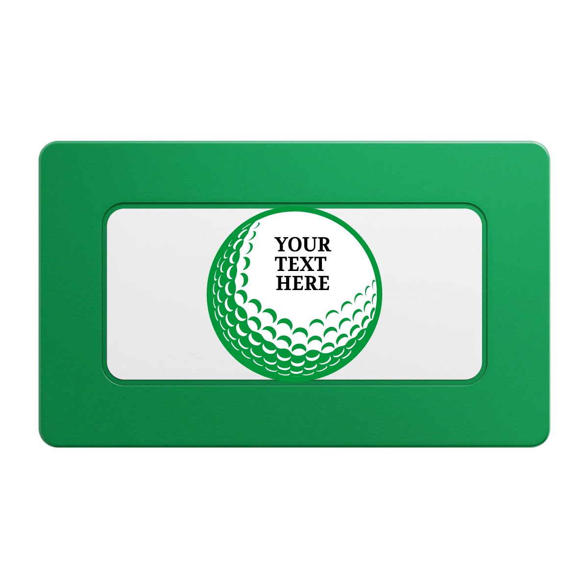 Hole In One Rectangular Poker Chip Plaques - Green - Front
