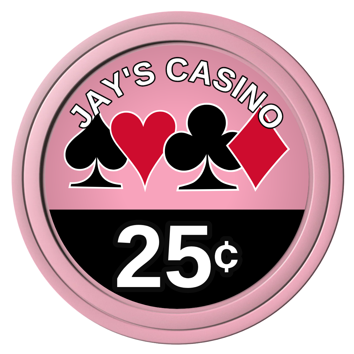 Jay's Casino Composite Poker Chips - Pink / Solid - Front