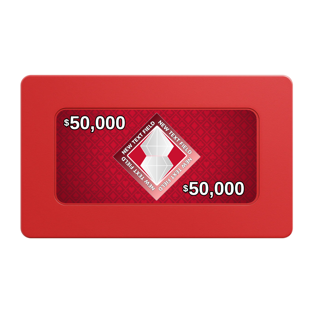 Diamond in the Rough Rectangular Poker Chip Plaques - Red - Front