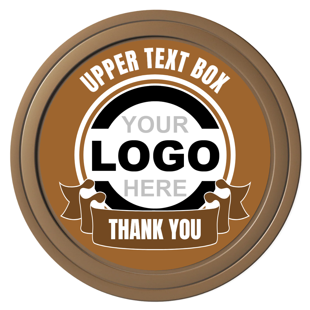 Lower Banner Composite Poker Chips - Brown / Solid - Front