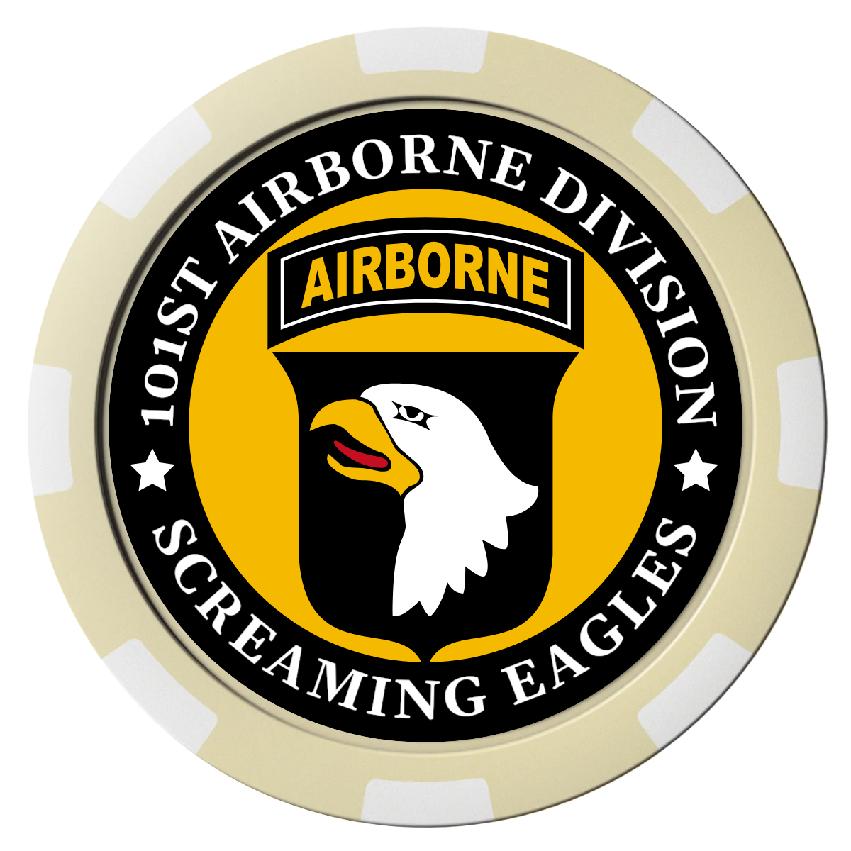 Army Airborne Magnetic Composite Poker Chips - Ivory / 8 Spot - Back