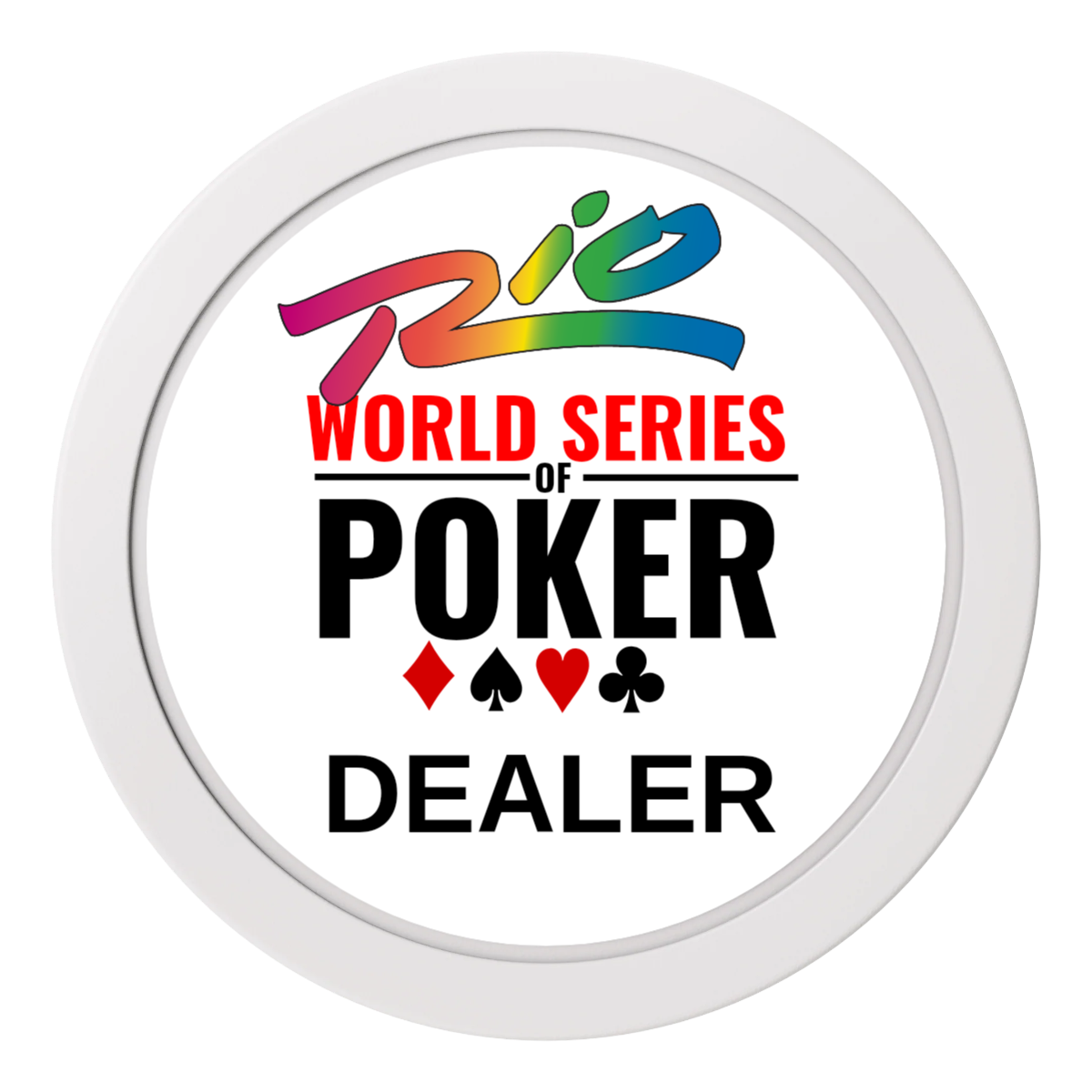 WSOP 2" Composite Dealer Button - White - Back