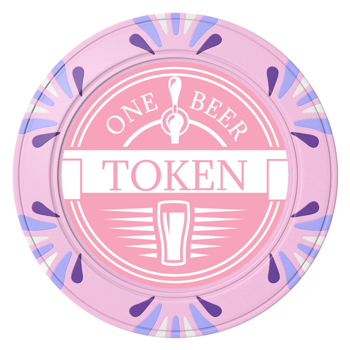 Tap Out Clay Poker Chips - Pink / Macau / 40mm - Front