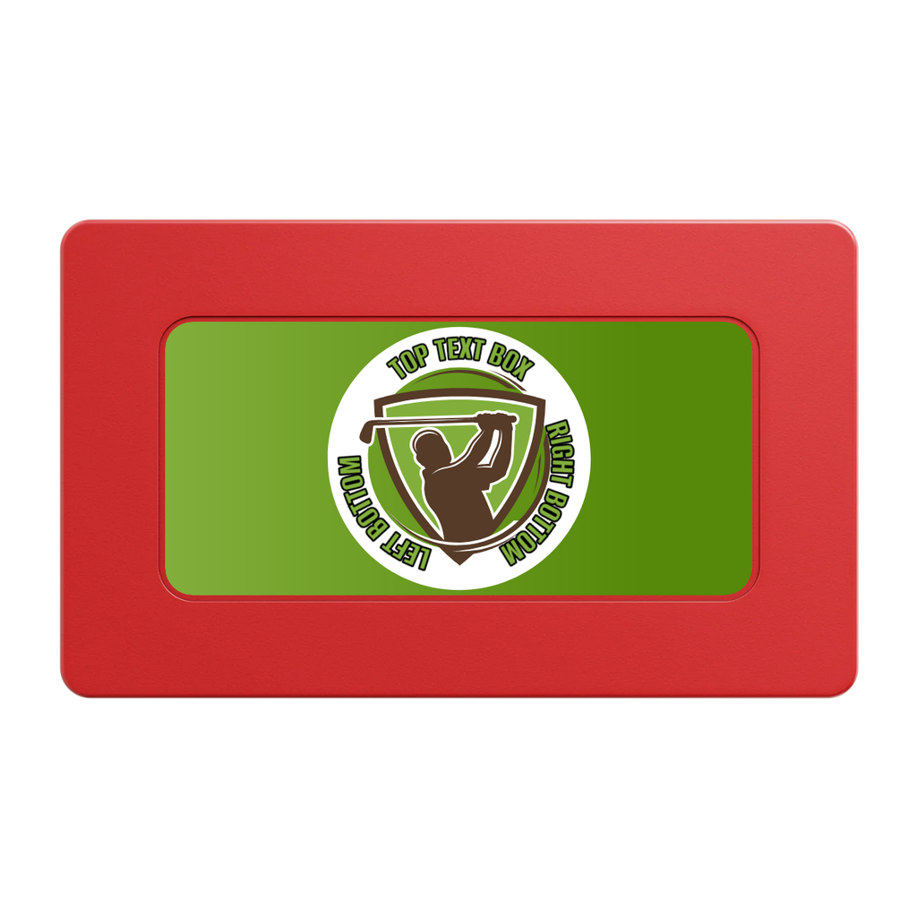 The Golfer Rectangular Poker Chip Plaques - Red - Back