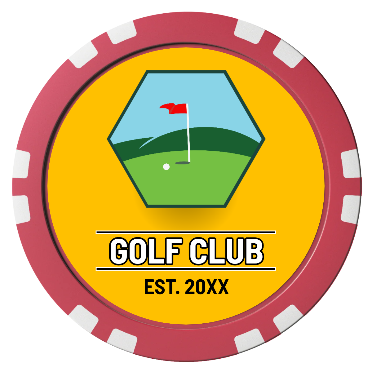 Birdy Bevy Composite Poker Chips - Red / Double Stripe - Front