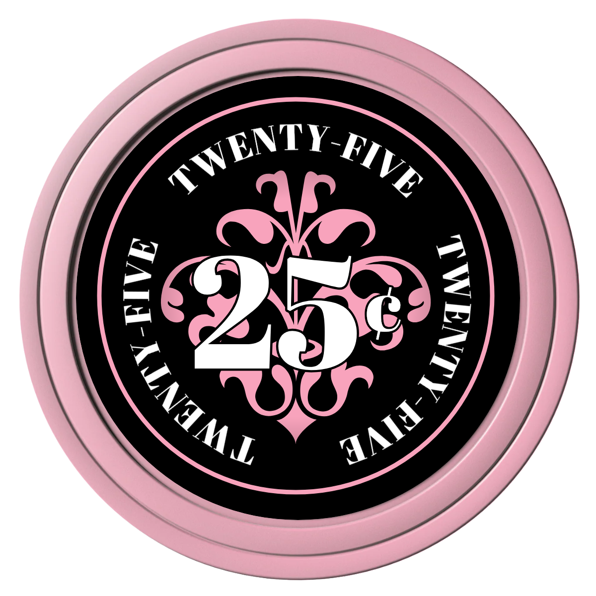 Gothic Revival Composite Poker Chips - Pink / Solid - Front