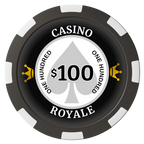 Casino Royale Composite Poker Chips - Black / 8 Spot - Back