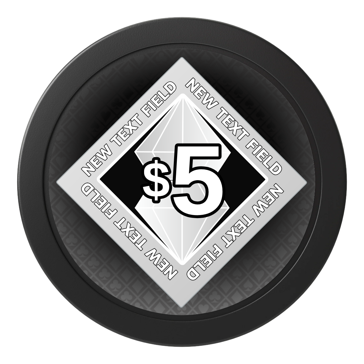 Diamond in the Rough 2" Composite Dealer Button - Black - Back