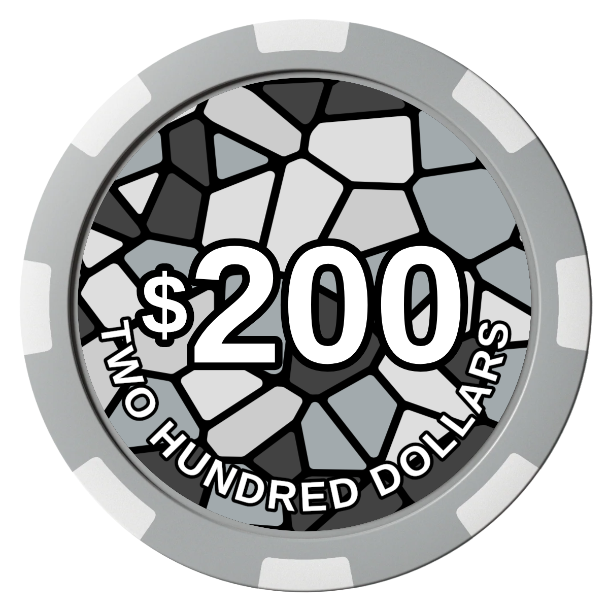 Stained Glass Composite Poker Chips - Gray / 8 Spot - Front