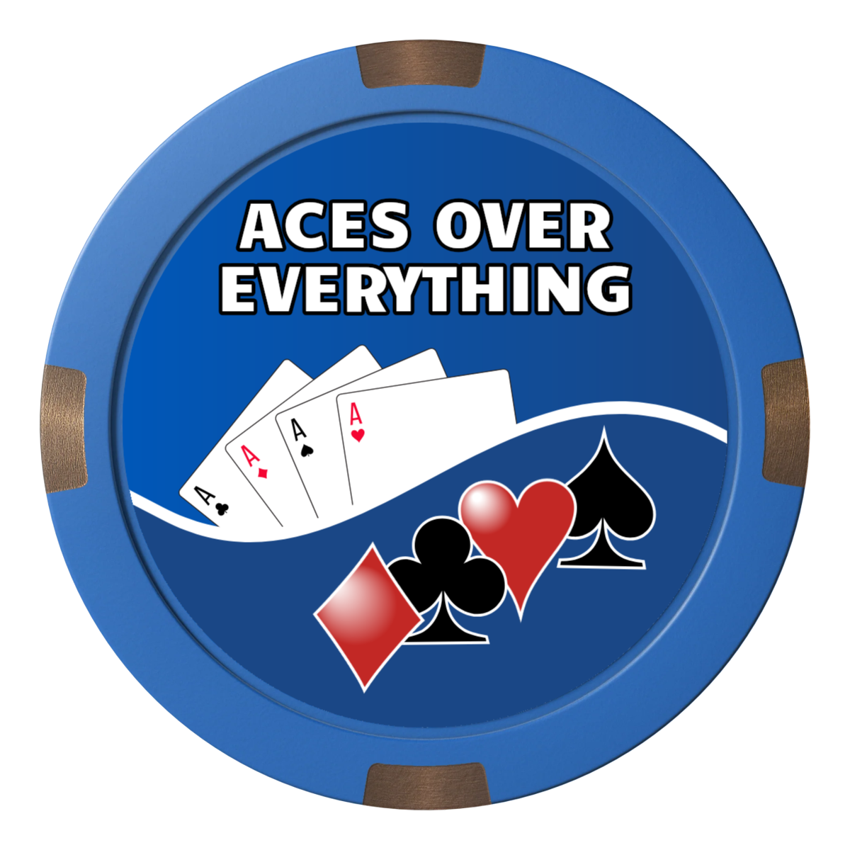 Erik's Casino Composite & Metal Hybrid Poker Card Protectors - Blue - Front