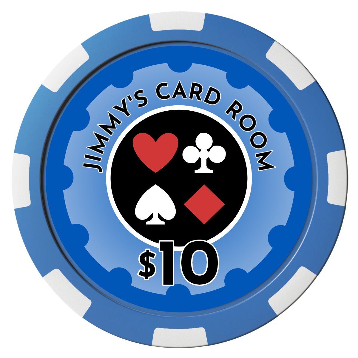 Your Four Suits Composite Poker Chips - Blue / 8 Spot - Back