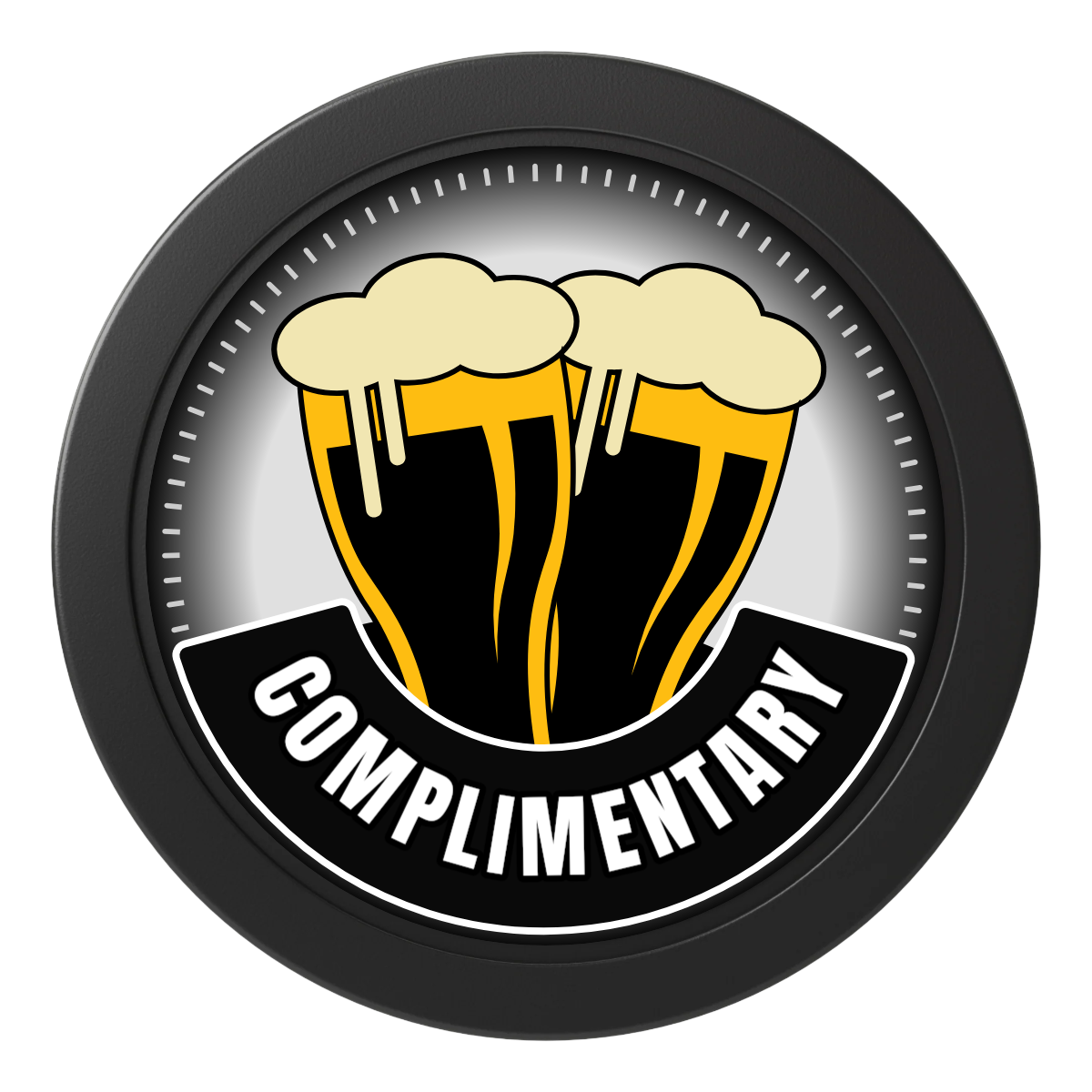 Double Pint 2 2" Oversized Poker Chips - Black - Back