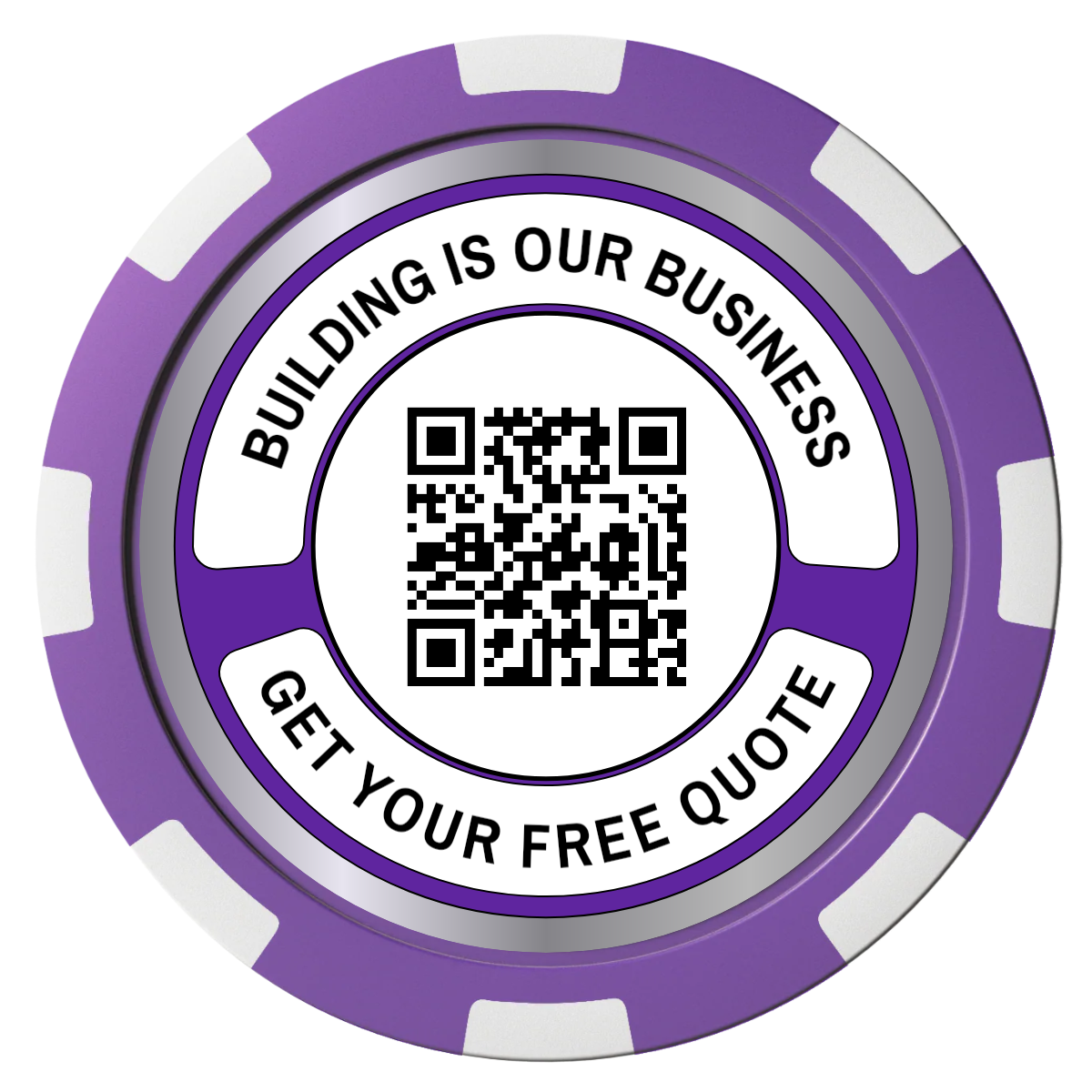 Acme Construction Composite Poker Chips - Purple / 8 Spot - Front