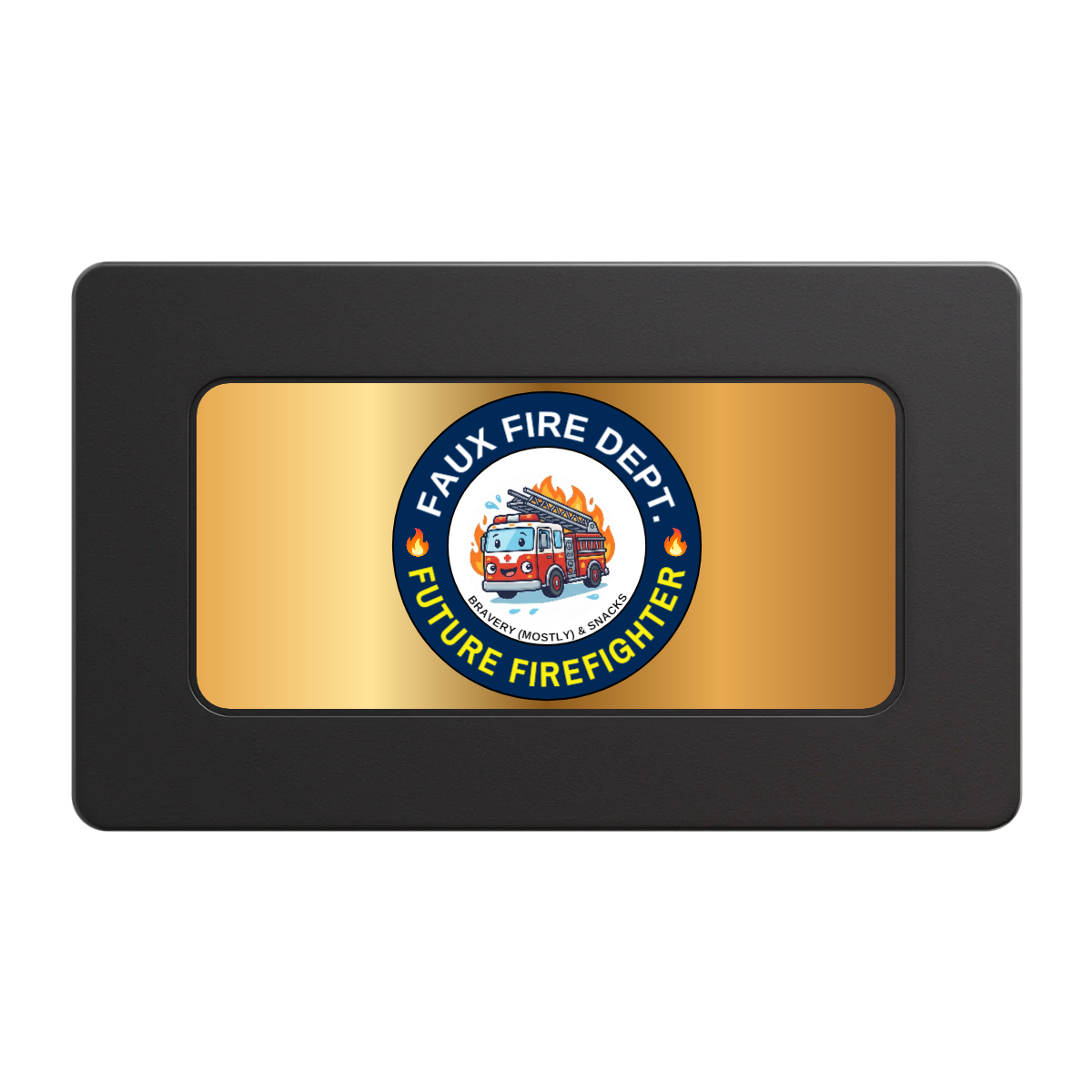 Future Firefighter Rectangular Poker Chip Plaques - Black - Front