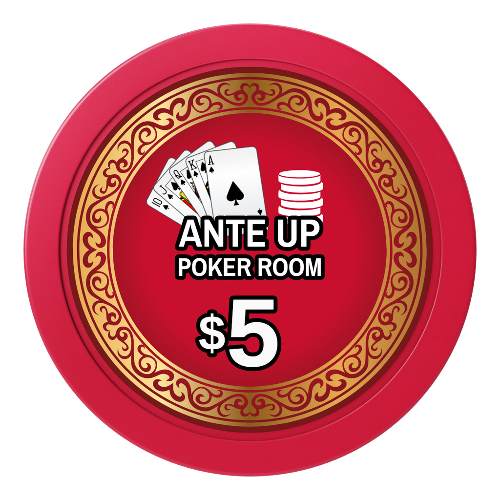 Ante Up Poker Room 2" Composite Dealer Button - Red - Back