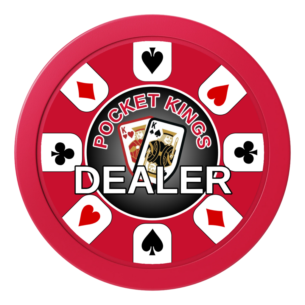 Pocket Kings 2" Composite Dealer Button - Red - Back
