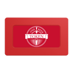 Tap Out Rectangular Poker Chip Plaques - Red - Front