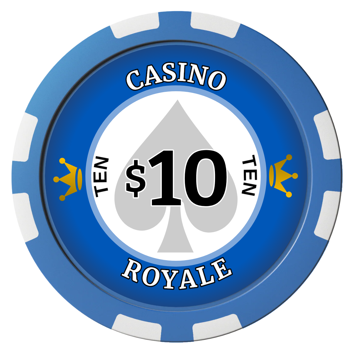 Casino Royale Composite Poker Chips - Blue / 8 Stripe - Back