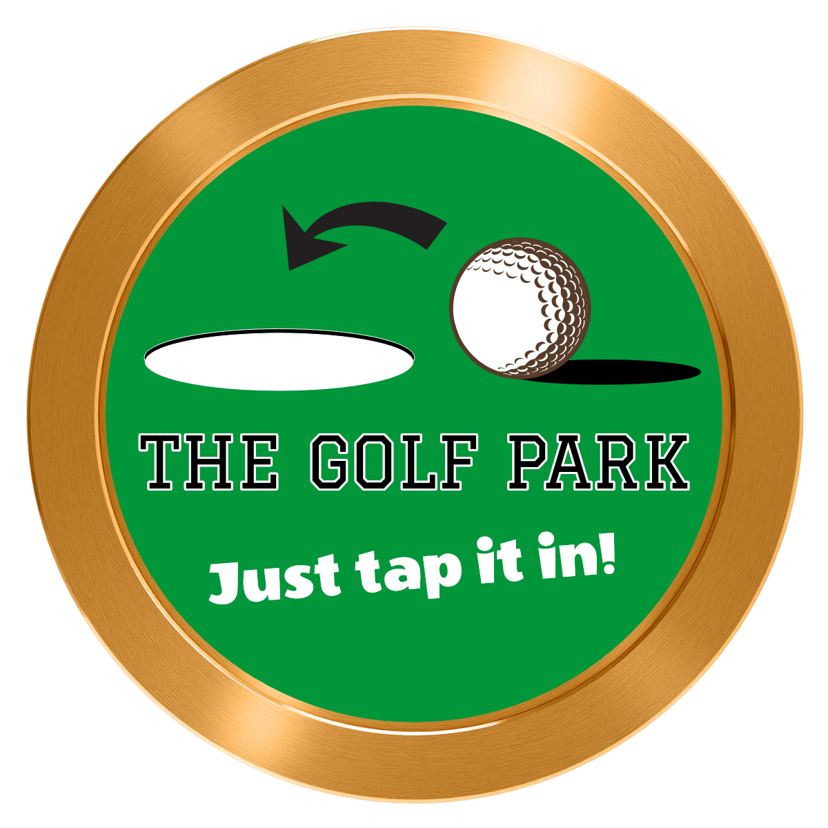 Golf Slogan Aluminum Poker Chips - Gold - Front