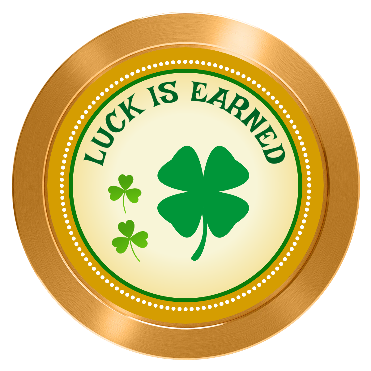 Irish Luck Aluminum Poker Card Guards - Gold - Front