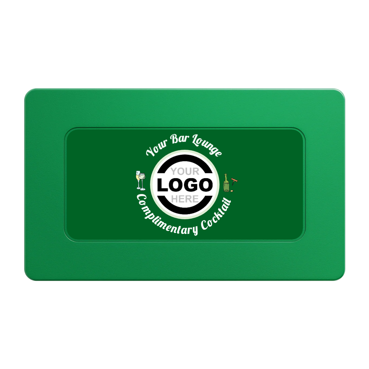 Fancy Drink Rectangular Poker Chip Plaques - Green - Back