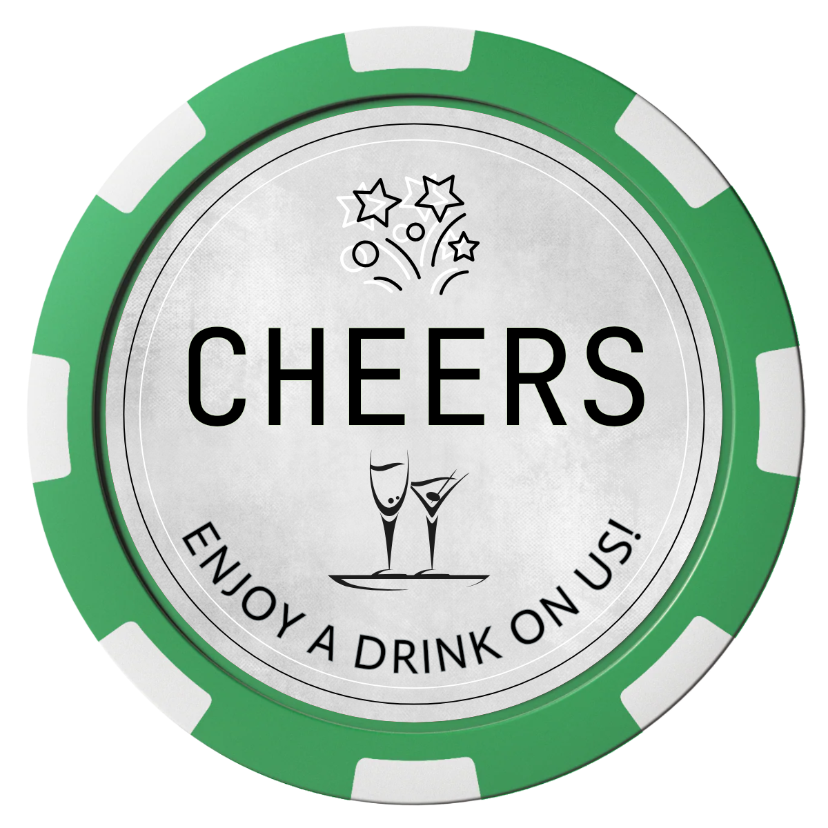 Chique Wedding Token Magnetic Composite Poker Chips - Green / 8 Spot - Back