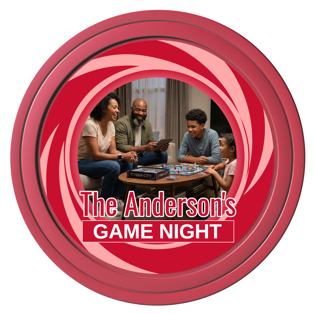 Anderson's Game Night Composite Poker Chips - Red / Solid - Front