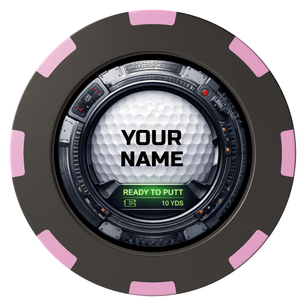 Auto Marked IV Clay Poker Chips - Black / 8 Spot (2 Tone) / 40mm - Front