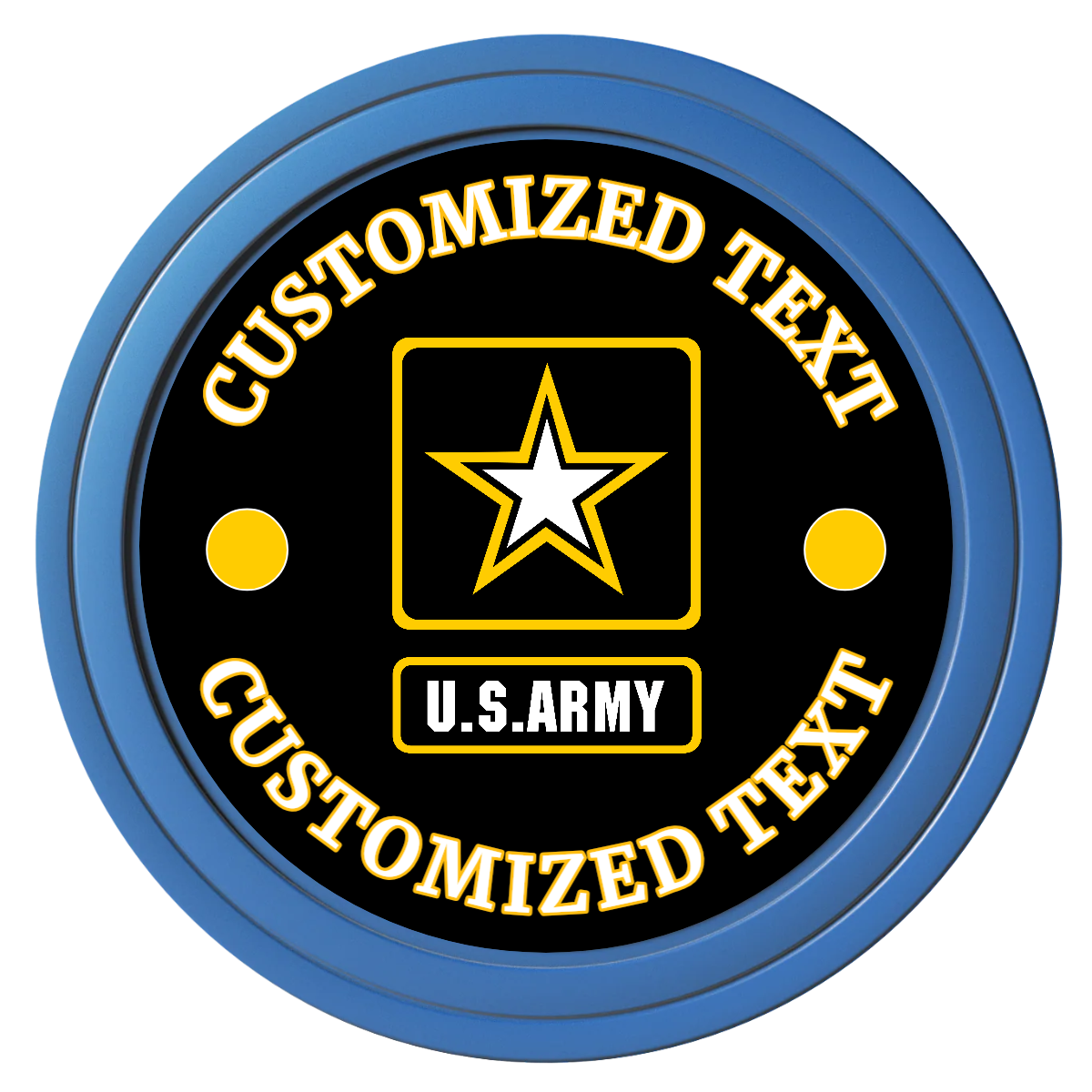 Army Strong Composite Poker Chips - Blue / Solid - Back