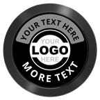 Two Tone Logo Aluminum Poker Chips - Black - Front