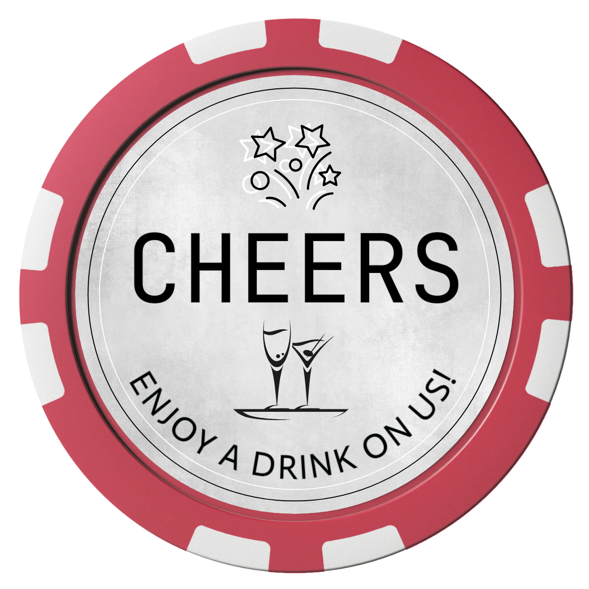 Chique Wedding Token Composite Poker Chips - Red / 8 Stripe - Front