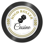 High Roller Casino Aluminum Poker Chips - Black - Back