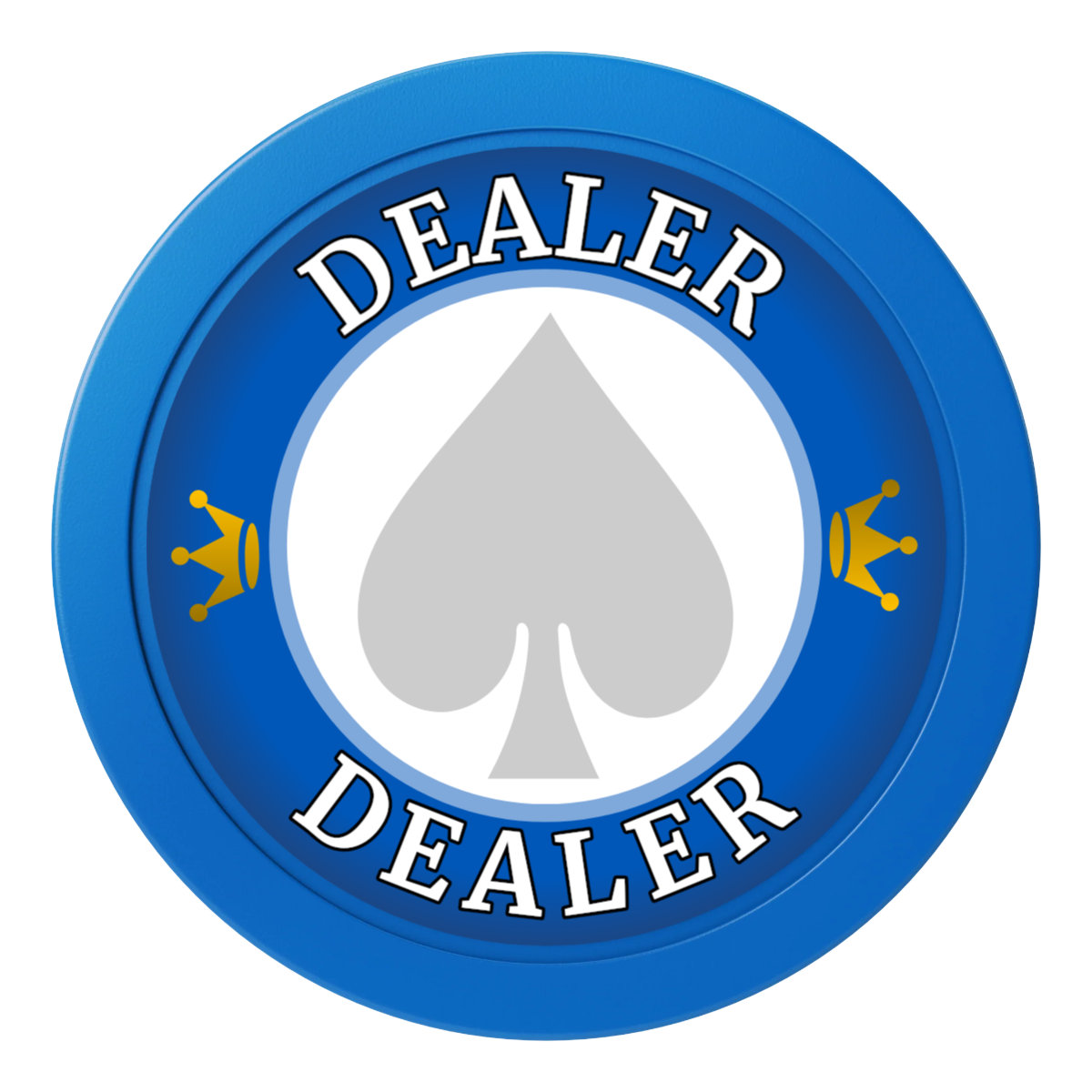 Casino Royale 2" Composite Dealer Button - Blue - Front
