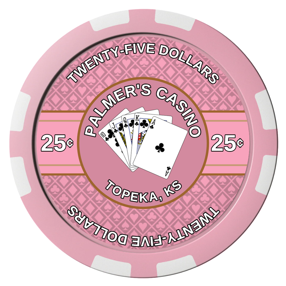 Palmer's Casino Composite Poker Chips - Pink / 8 Stripe - Front