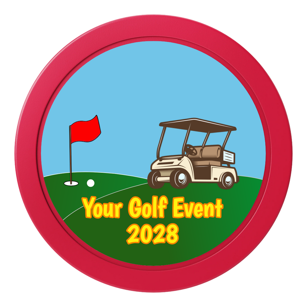 Going Golfing Today 2" Oversized Poker Chips - Red - Front