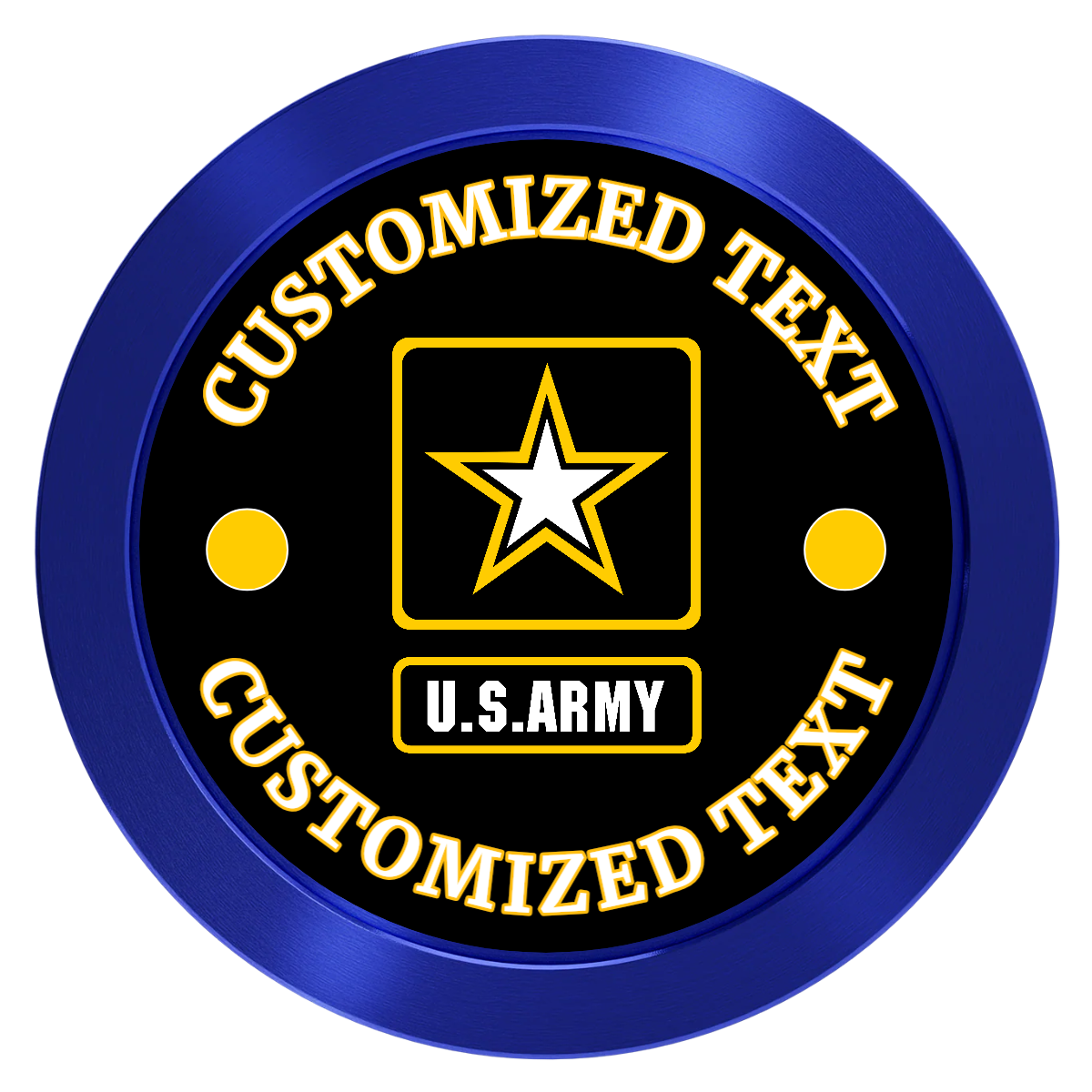 Army Strong Aluminum Poker Chips - Blue - Back