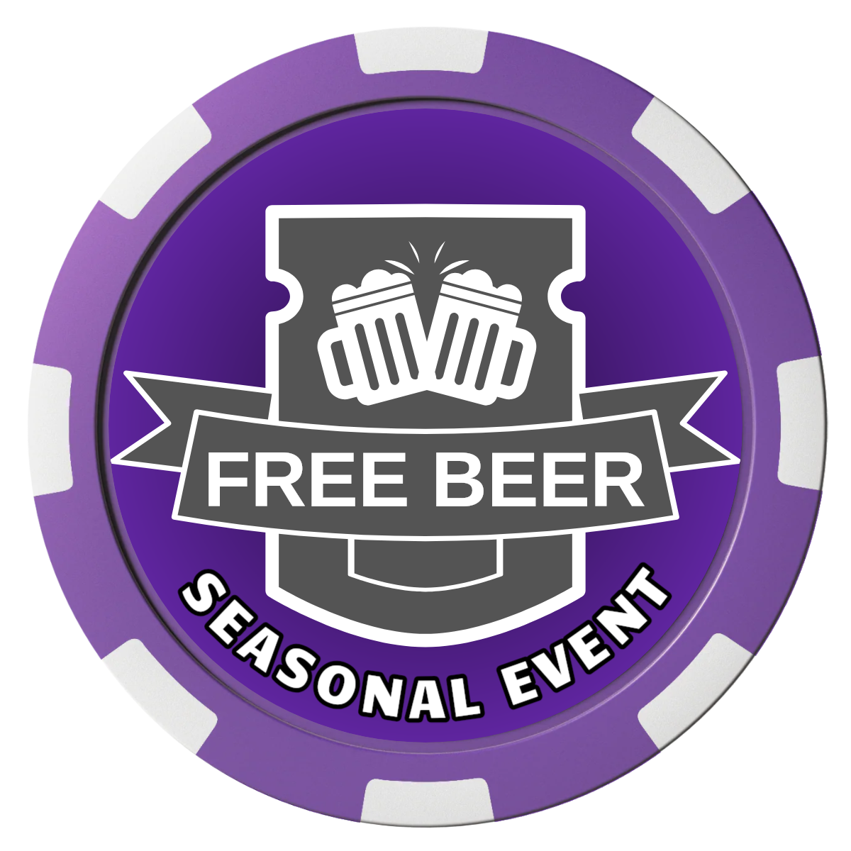 Craft Beer #001 Composite Poker Chips - Purple / 8 Spot - Front