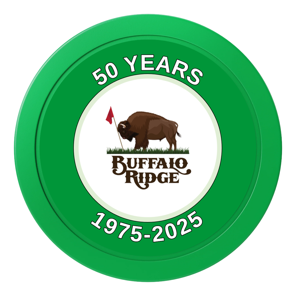 Branded Golf Pro Shop 2" Oversized Poker Chip - Custom Dealer Button & Card Protector - Green - Back