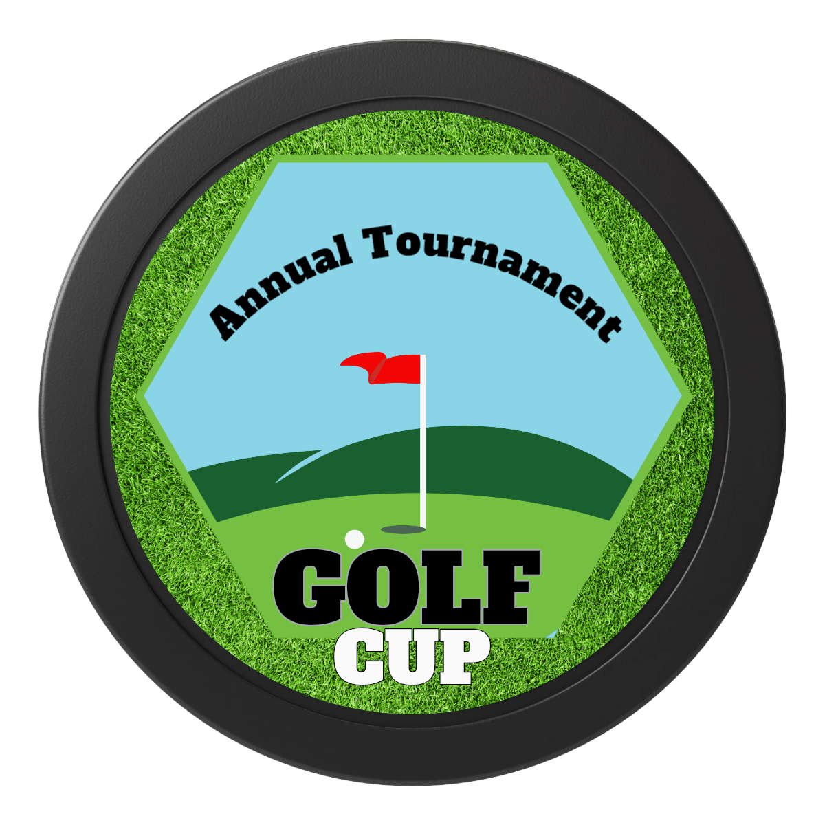 Golf Cup 2" Oversized Poker Chips - Black - Back