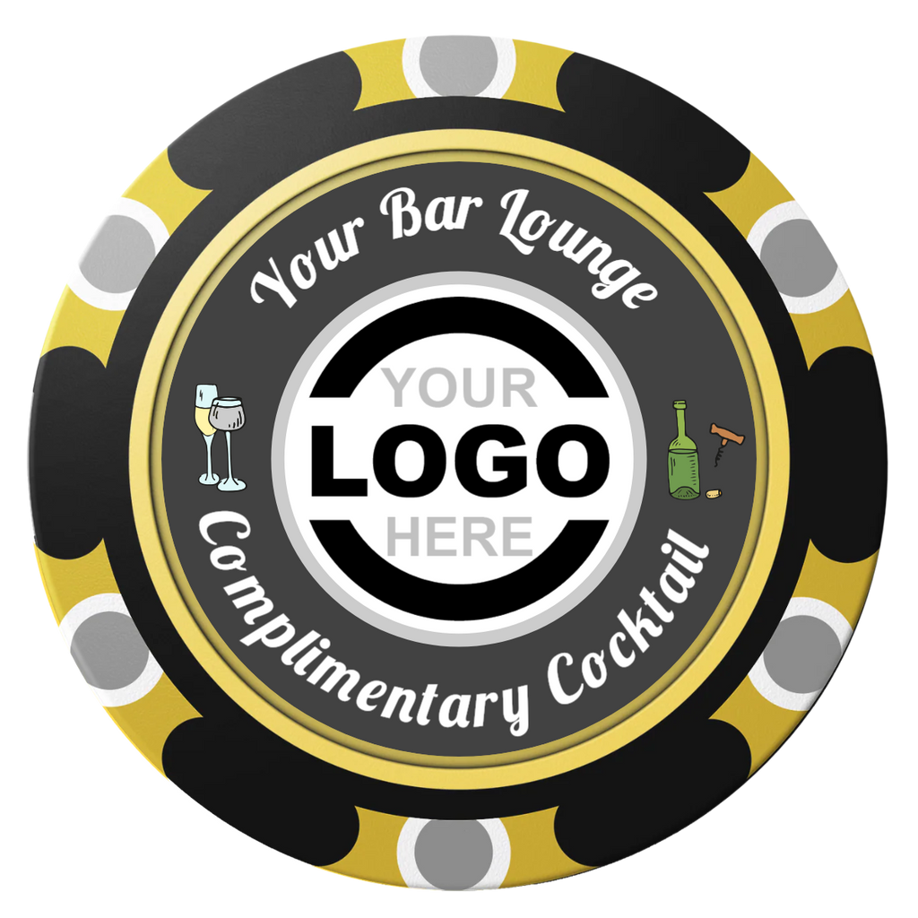 Fancy Drink Clay Poker Chips - Black / Monte Carlo / 40mm - Back