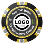 Fancy Drink Clay Poker Chips - Black / Monte Carlo / 40mm - Back