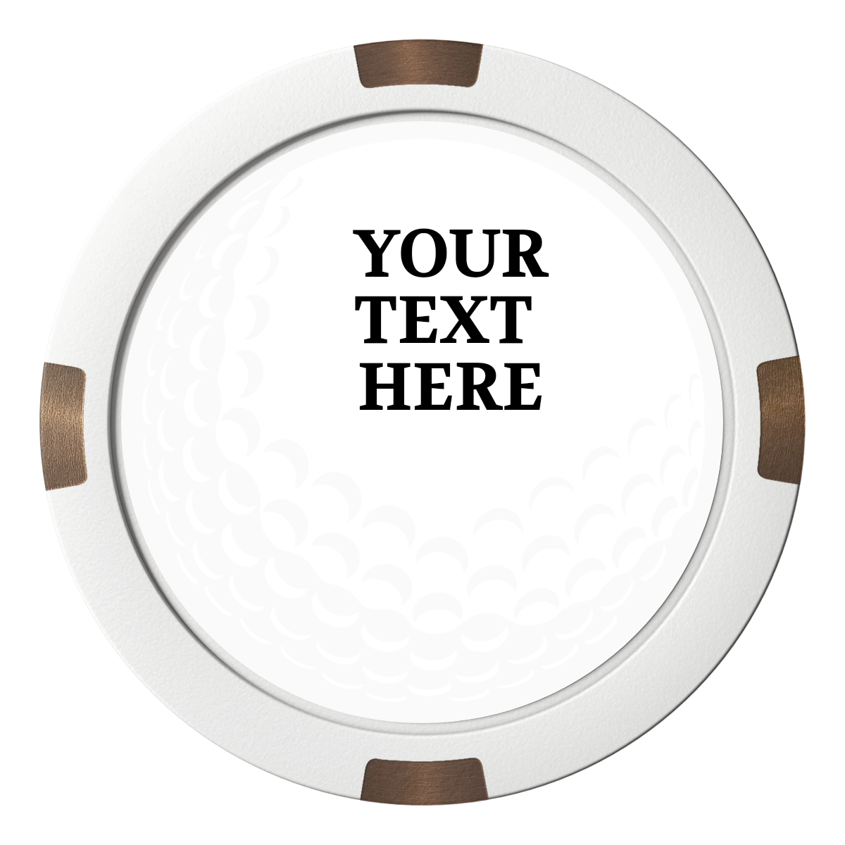 Hole In One Composite & Metal Hybrid Poker Chips - White - Back
