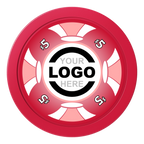Alan Baker 4-2S A 2" Oversized Poker Chips - Red - Back