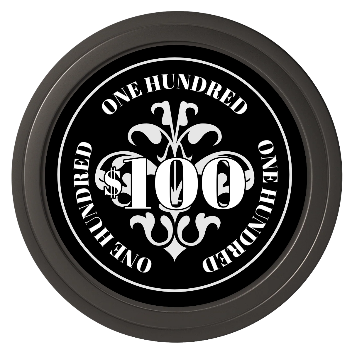 Gothic Revival Composite Poker Chips - Black / Solid - Back