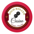 High Roller Casino 2" Oversized Poker Chips - Red - Front