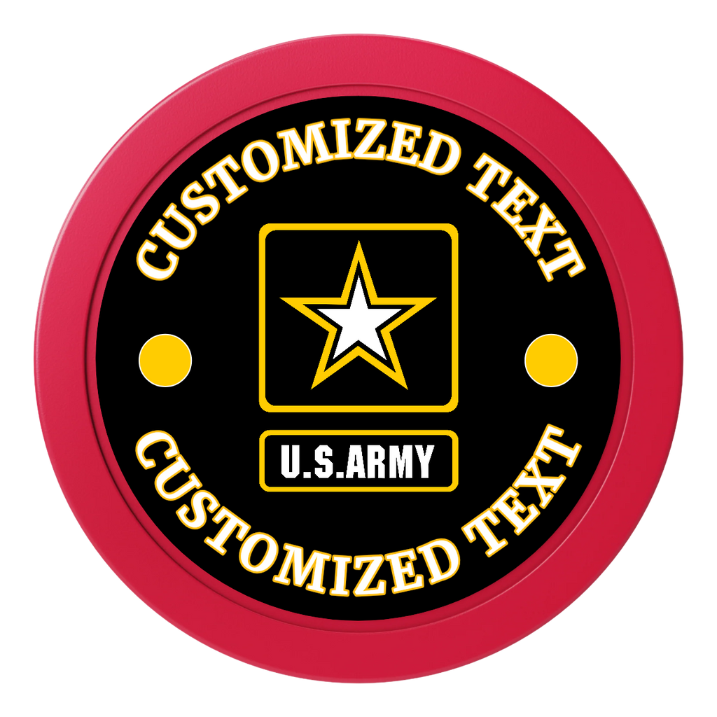 Army Strong 2" Composite Dealer Button - Red - Front