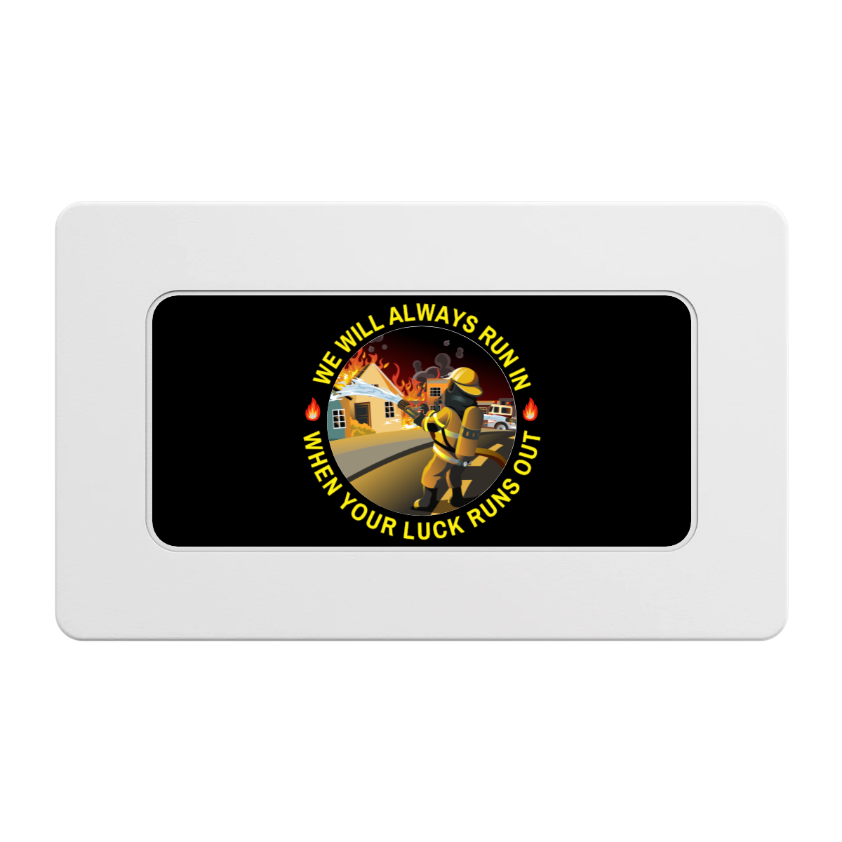 Firefighter Maltese Cross Rectangular Poker Chip Plaques - White - Front